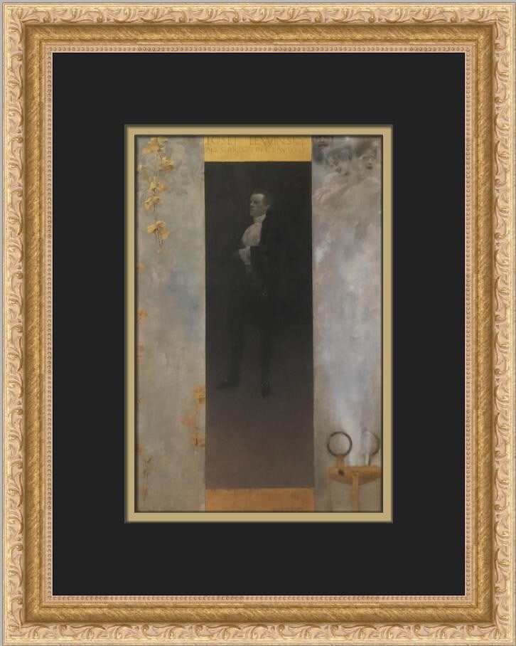 Gustav Klimt Holfburg Actor Josef Lewinsky Custom Framed Print: Gustav Klimt Holfburg Actor Josef Lewinsky Custom Framed Print This stunning custom framed print features Gustav Klimt's captivating work titled 'Holfburg Actor Josef Lewinsky as Carlos.' Measuring 15