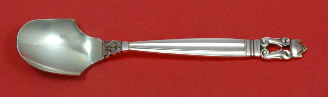 Georg Jensen Acorn Sterling Silver Cheese Scoop Custom Made 5 3/4 Inch: Georg Jensen Acorn Sterling Silver Cheese Scoop Custom Made 5 3/4 Inch This exquisite cheese scoop, custom made in the iconic Acorn pattern by Georg Jensen, showcases the elegance of sterling silver c