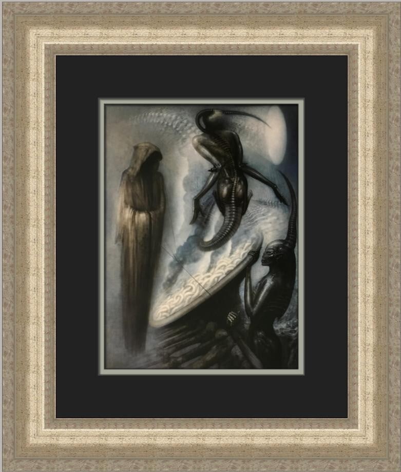 H.R. Giger The Magus Custom Framed Fantasy Surrealism Print 19x17: H.R. Giger The Magus Custom Framed Fantasy Surrealism Print 19x17 Presenting a stunning custom framed print of 'The Magus' by renowned artist H.R. Giger. This piece reflects the unique style of fantas