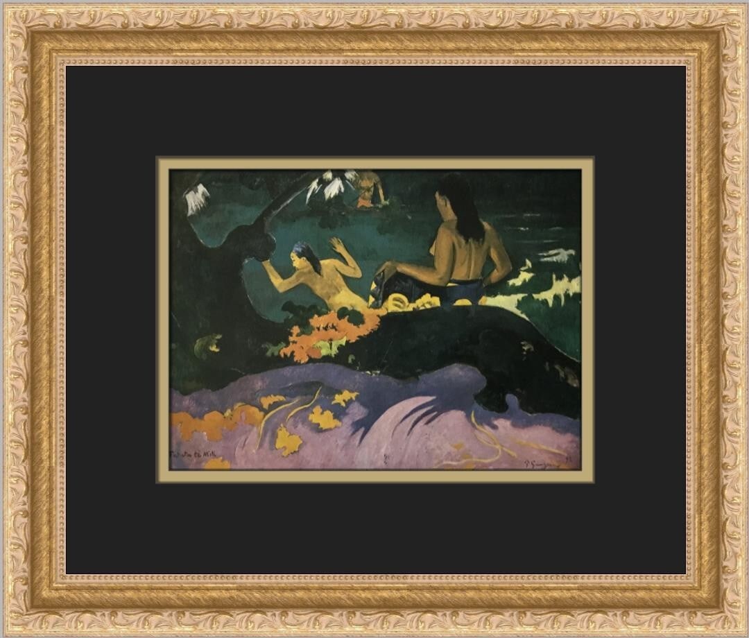 Paul Gauguin By The Sea Custom Framed Print 12 x 14 Impressionism: Paul Gauguin By The Sea Custom Framed Print 12 x 14 Impressionism This stunning custom framed print titled "By The Sea" by renowned artist Paul Gauguin captures the essence of Impressionism with its d