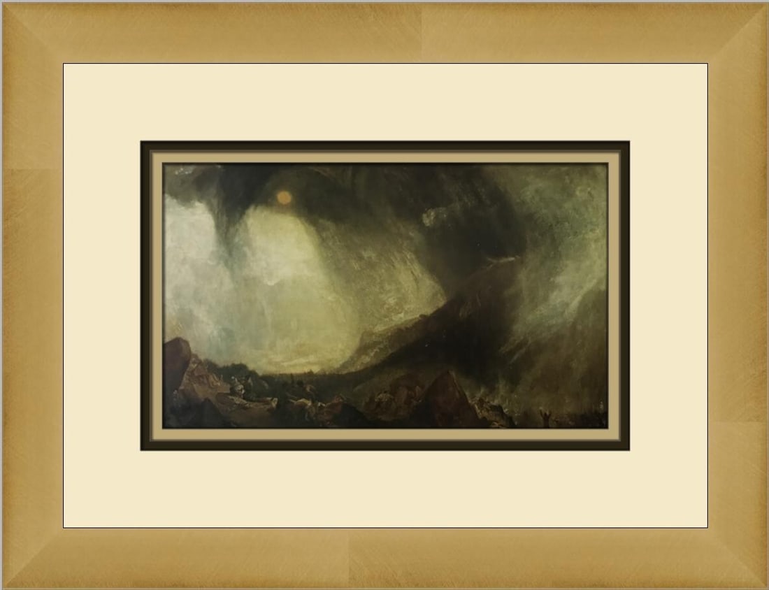 Joseph Turner Hannibal Crossing the Alps Custom Framed Print 12 x 15: Joseph Turner Hannibal Crossing the Alps Custom Framed Print 12 x 15 This custom framed print features Joseph Mallord William Turner's iconic work, "Hannibal and his Army Crossing the Alps." Measuring
