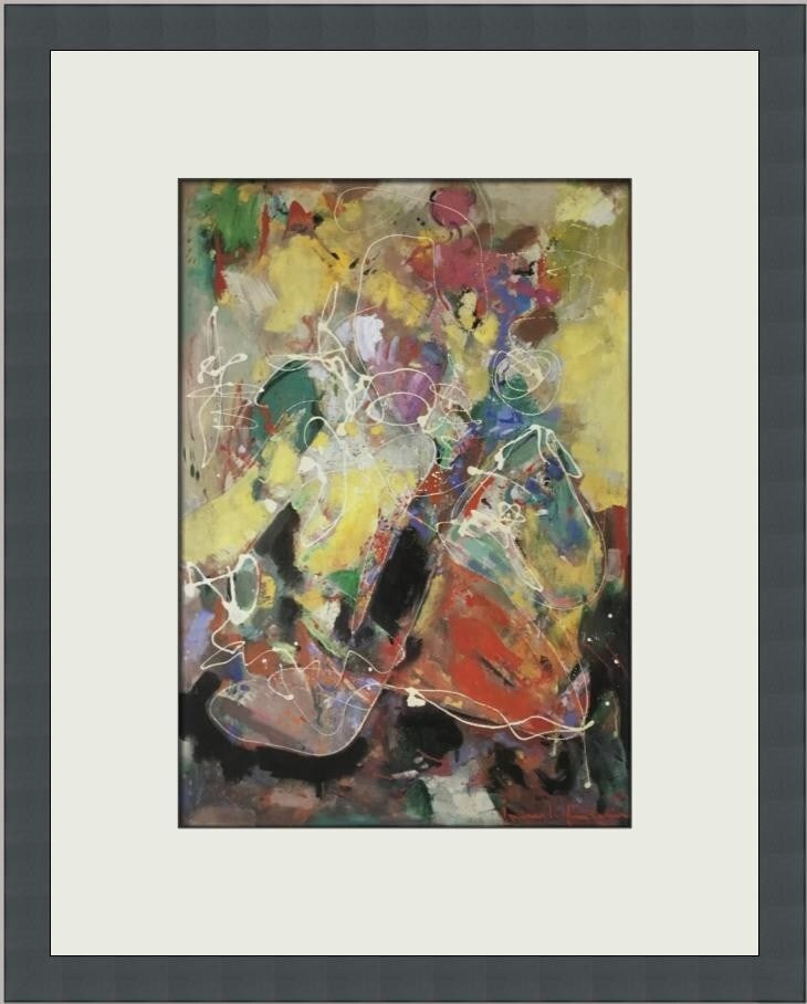 Hans Hoffman 1990 Custom Framed Impressionism Print 16 x 13: Hans Hoffman 1990 Custom Framed Impressionism Print 16 x 13 This stunning print, titled "Fantasia," is a captivating artwork by renowned artist Hans Hoffman. Measuring 16 in. high and 13 in. wide, thi