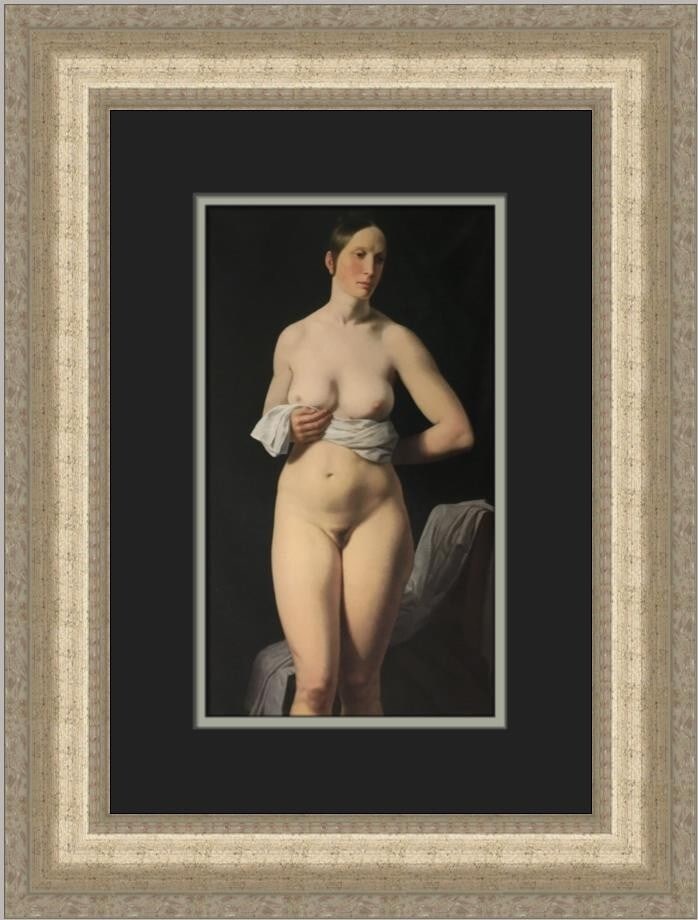 Christoffer W Eckersberg Standing Nude Female Model Custom Framed Art Print: Christoffer W Eckersberg Standing Nude Female Model Custom Framed Art Print This stunning custom framed print features a standing nude female model, created by renowned artist Christoffer W Eckersberg