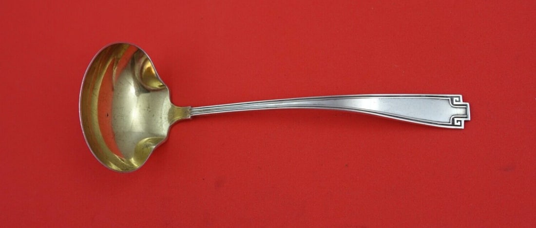 Gorham Etruscan Sterling Silver Mayonnaise Ladle Gold Wash 5 1/4 in: Gorham Etruscan Sterling Silver Mayonnaise Ladle Gold Wash 5 1/4 in This exquisite mayonnaise ladle from Gorham's Etruscan pattern is crafted from high-quality sterling silver with a gold wash finish.