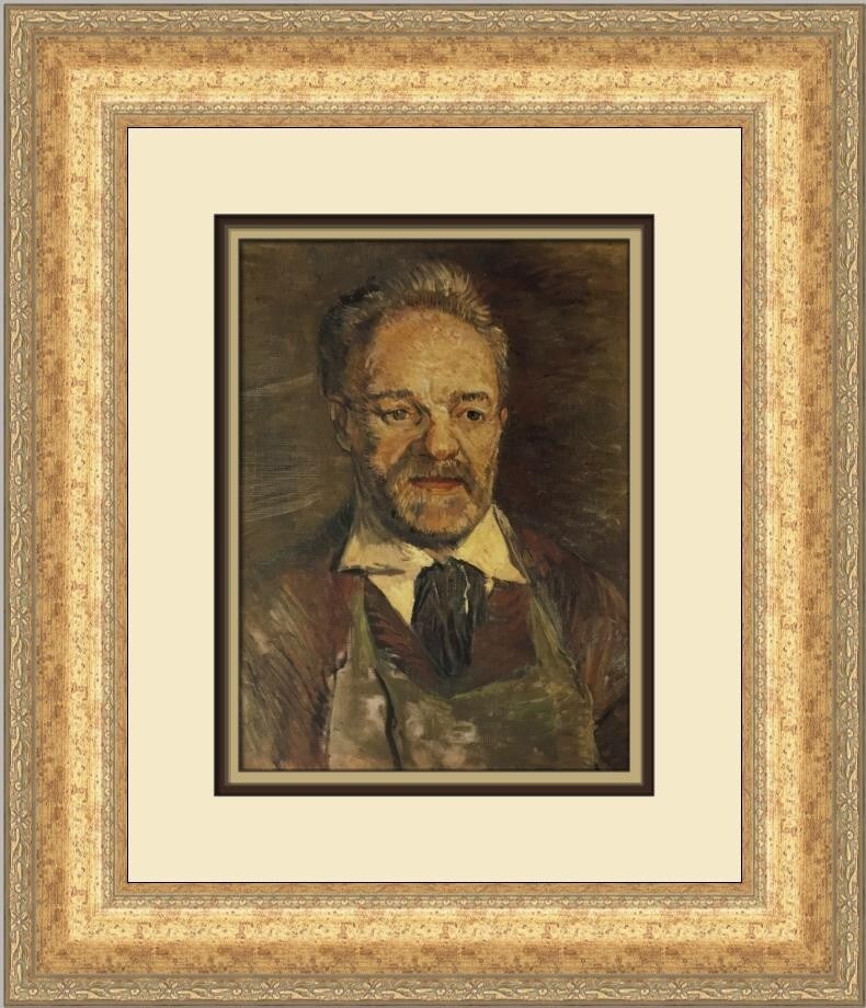 Vincent Van Gogh Pere Tanguy Portrait Custom Framed Art Print: Vincent Van Gogh Pere Tanguy Portrait Custom Framed Art Print This exquisite custom framed print features Vincent Van Gogh's renowned artwork titled 'Pere Tanguy Portrait.' Measuring 18 inches in heig