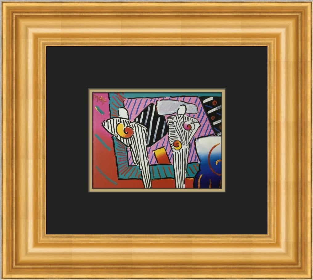 Peter Max Sage with Vase and Flowers Custom Framed Pop Art Print: Peter Max Sage with Vase and Flowers Custom Framed Pop Art Print This stunning custom framed print titled "Sage with Vase and Flowers" by renowned artist Peter Max showcases a vibrant pop art style. C