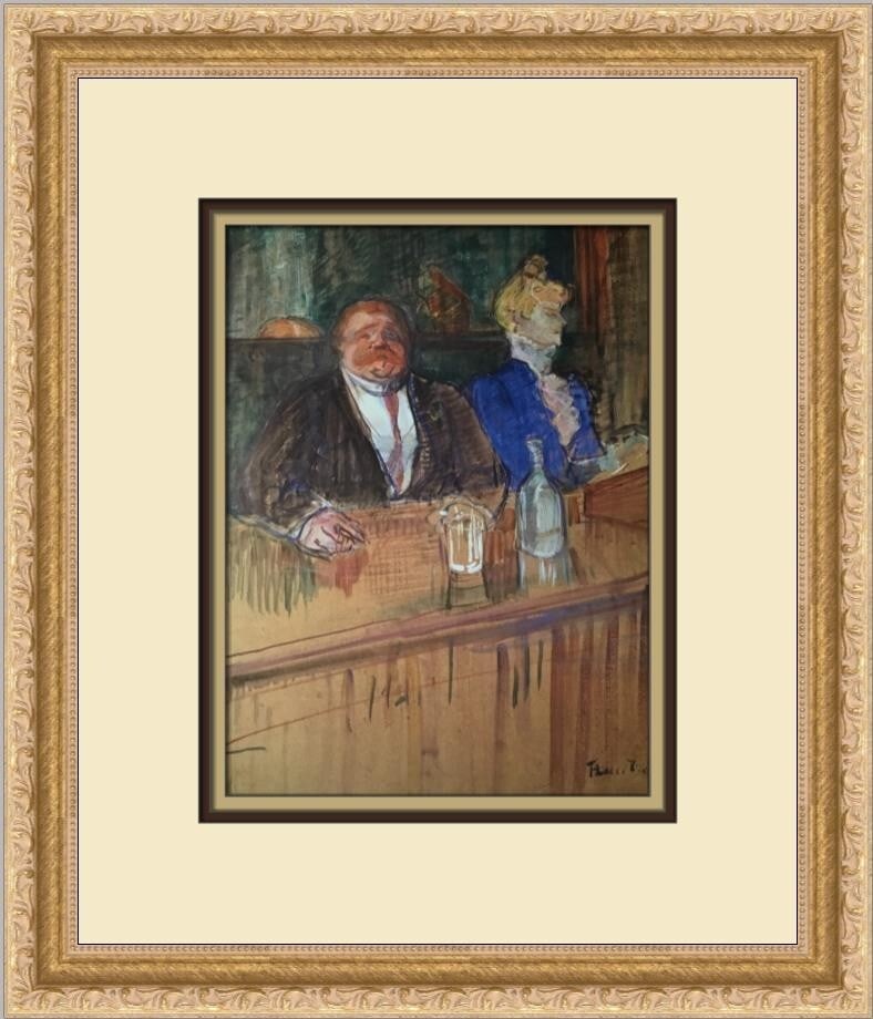 Henri de Toulouse-Lautrec In The Bar Custom Framed Print 15x13 Impressionism: Henri de Toulouse-Lautrec In The Bar Custom Framed Print 15x13 Impressionism This stunning custom framed print titled "In The Bar" by renowned artist Henri de Toulouse-Lautrec captures the essence of