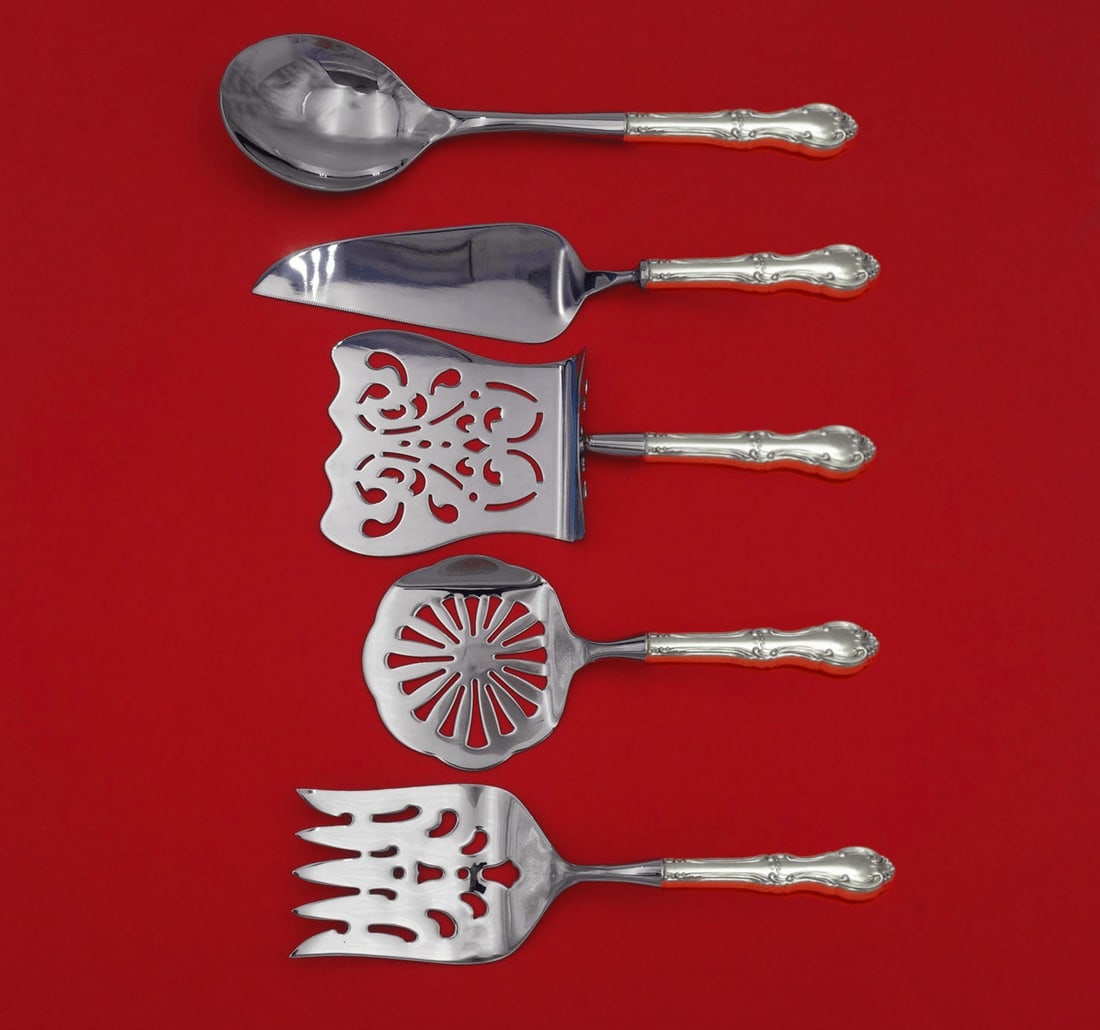 International Sterling Silver Joan of Arc 5pc Brunch Serving Set: International Sterling Silver Joan of Arc 5pc Brunch Serving Set Elevate your brunch gatherings with this exquisite 5-piece serving set in the elegant Joan of Arc pattern by International Sterling. Cr