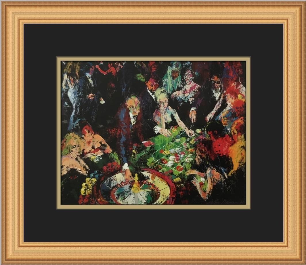 LeRoy Neiman Roulette I Custom Framed Art Print 14x16: LeRoy Neiman Roulette I Custom Framed Art Print 14x16 This exquisite custom framed print titled "Roulette I" by renowned artist LeRoy Neiman captures the vibrant essence of Expressionism. Created in 2