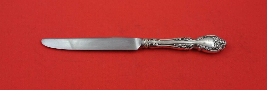 Gorham Melrose Sterling Silver Knife 8 7/8 Inch French Blade: Gorham Melrose Sterling Silver Knife 8 7/8 Inch French Blade Presenting the Melrose pattern by Gorham, this exquisite regular knife features a sterling silver hollow handle paired with a durable stain