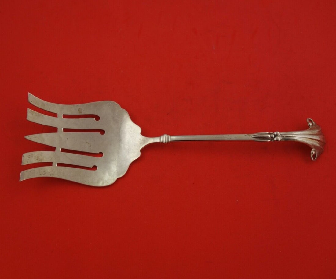 Arts and Crafts Sterling Silver Asparagus Fork 9 3/4 inch Hammered Tines: Arts and Crafts Sterling Silver Asparagus Fork 9 3/4 inch Hammered Tines This exquisite Arts and Crafts Sterling Silver Asparagus Fork features a beautifully cast scroll handle and hammered tines, emb