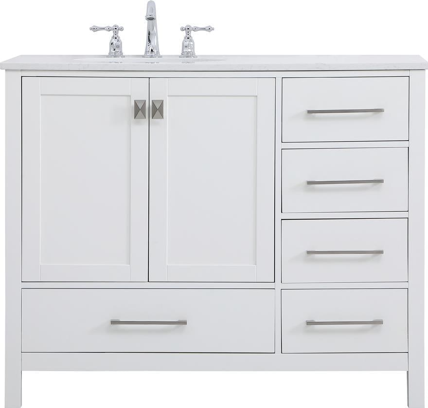 Elegant Lighting Victorian Style White Bathroom Vanity with Stone Top: Elegant Lighting Victorian Style White Bathroom Vanity with Stone Top Elevate your bathroom decor with this elegant Classic White Bathroom Vanity featuring a stunning stone top. This Victorian-style v