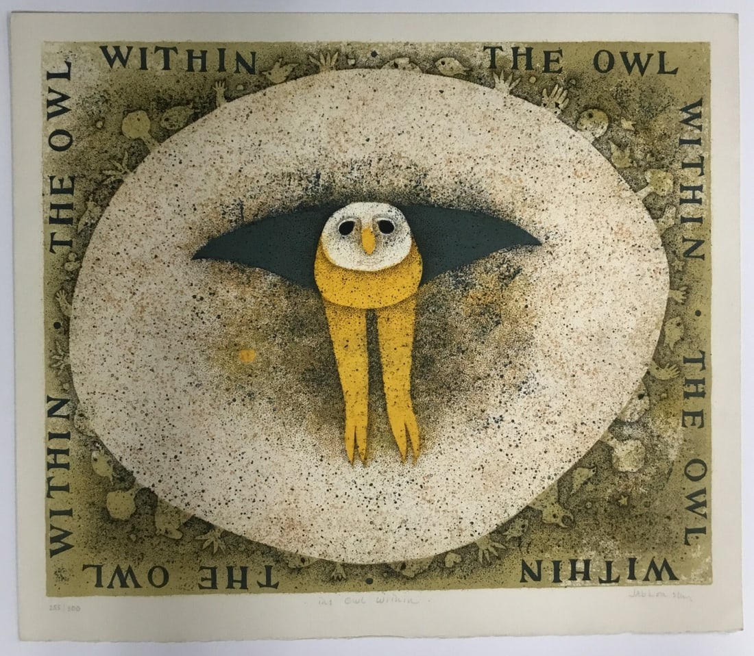 Carol Jablonsky The Owl Within Limited Edition Lithograph Signed 255/300: Carol Jablonsky The Owl Within Limited Edition Lithograph Signed 255/300 Discover the captivating charm of Carol Jablonsky's "The Owl Within," a limited edition lithograph that brings contemporary art
