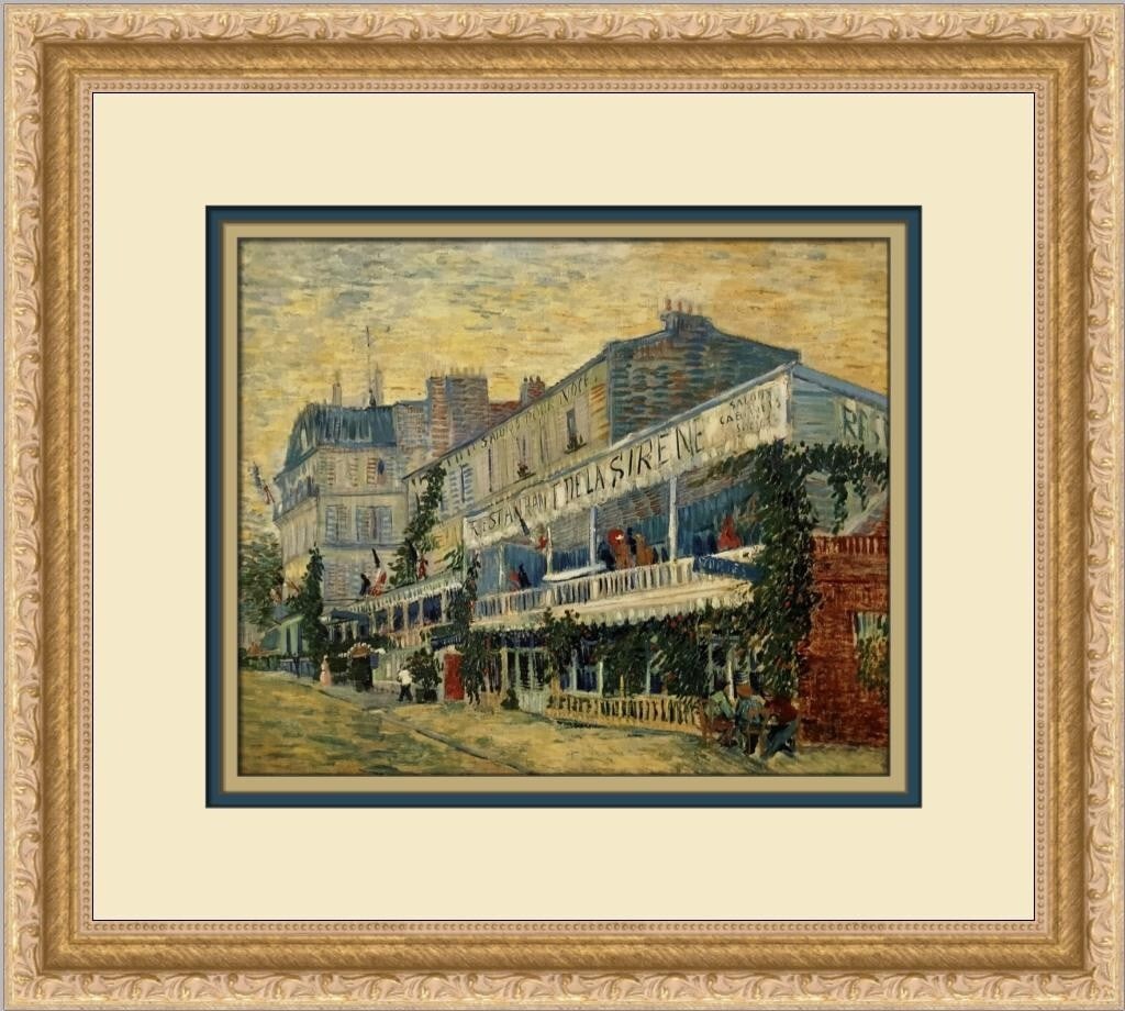 Vincent Van Gogh The Restaurant de la Sirene Custom Framed Print 13x15 (1 of 2)