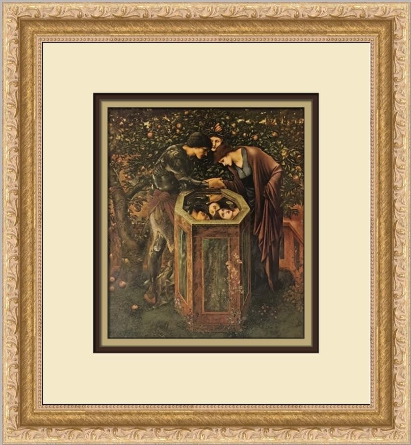 Custom Framed Print The Baleful Head by Burne-Jones: Custom Framed Print The Baleful Head by Burne-Jones This stunning custom framed print features the iconic work "The Baleful Head" by renowned artist Sir Edward Burne-Jones. Created in 1971, this mediu