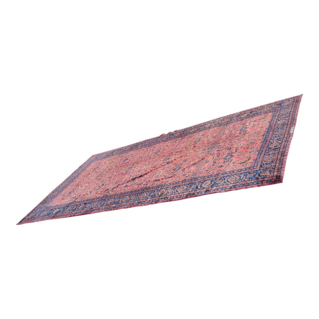 Antique 19th Century 12x26 Palace Size Oriental Rug: Antique 19th Century 12x26 Palace Size Oriental Rug This exquisite antique oriental rug, dating from the 19th century (circa 1820-1860), showcases high-quality construction and vibrant colors. Measuri
