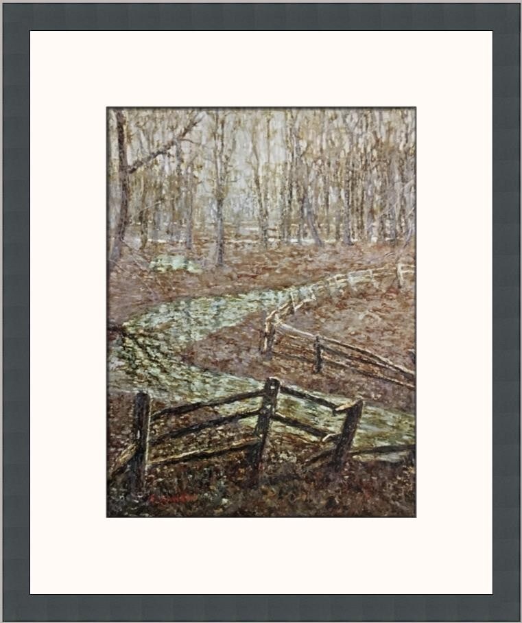 Ernest Lawson Broken Fence Spring Flood Custom Framed Print 1972 Impressionism (1 of 2)