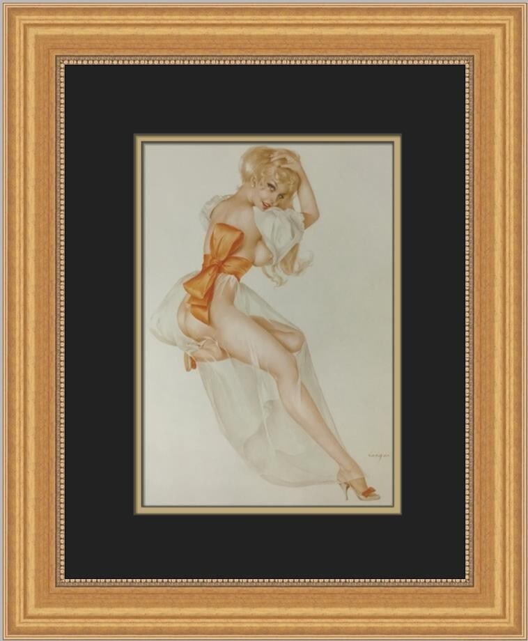 Alberto Vargas Playboy December 1969 Custom Framed Art Print: Alberto Vargas Playboy December 1969 Custom Framed Art Print This striking print showcases the iconic Playboy December 1969 cover, featuring a nude female model, beautifully presented in a custom fram