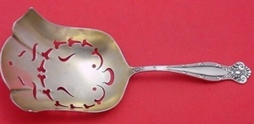Towle Empire Sterling Silver Saratoga Chip Server Gold Washed 7.5" Pierced Bowl (1 of 2)