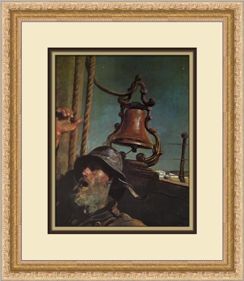 Winslow Homer Lookout All's Well Custom Framed Print 1969: Winslow Homer Lookout All's Well Custom Framed Print 1969 Enhance your art collection with this stunning custom framed print of Winslow Homer's "Lookout All's Well," showcasing the artist's blend of I