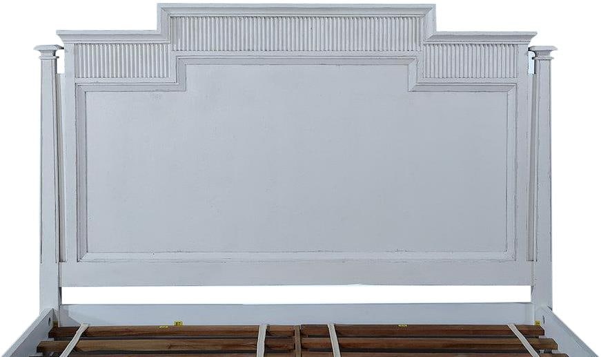 Transitional Camelot King Bed in White Solid Mango - 7