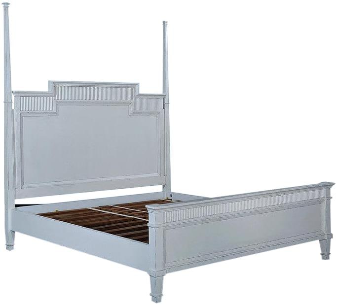 Transitional Camelot King Bed in White Solid Mango - 9