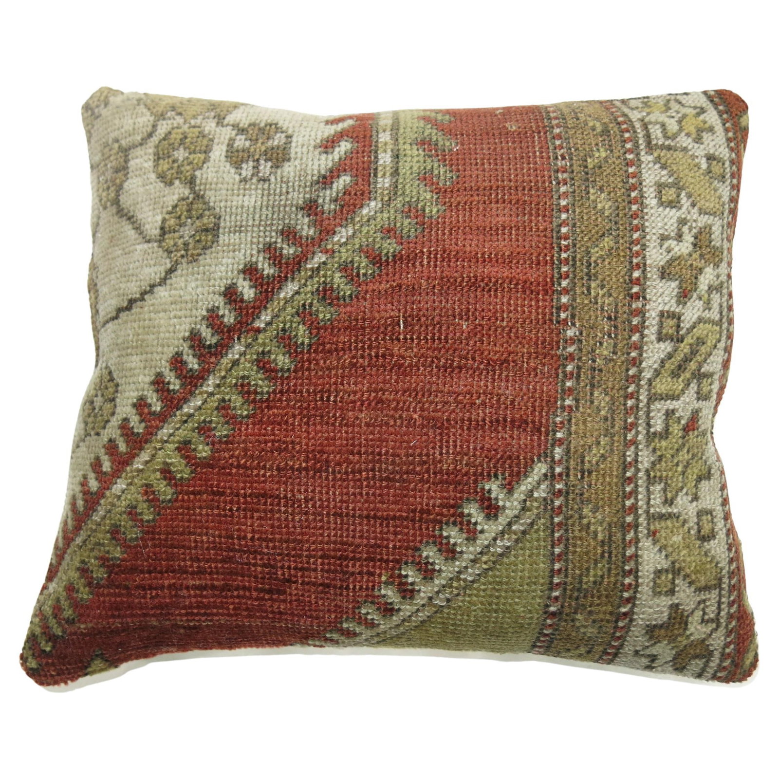 Unique Vintage Turkish Oushak Rug Pillow 16 x 18 Handmade: Unique Vintage Turkish Oushak Rug Pillow 16 x 18 Handmade Enhance your home decor with this exquisite Traditional Turkish Oushak Rug Pillow, a one-of-a-kind accent piece crafted from a vintage Turkish