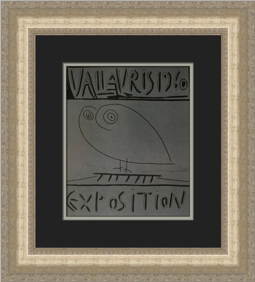 Pablo Picasso Vallauris Exposition 1960 Custom Framed Art Print: Pablo Picasso Vallauris Exposition 1960 Custom Framed Art Print This stunning custom framed print by Pablo Picasso captures the essence of the Vallauris Exposition from 1960. Measuring 19 in x 17 in o