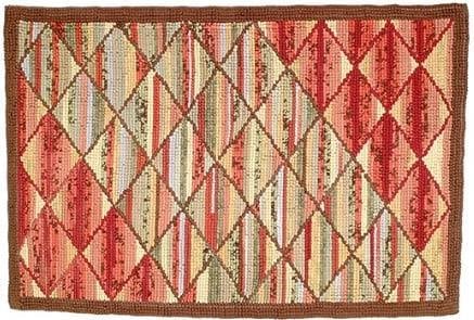 Camp Clark Fork Early American Hooked Rug 3x5 Diamond Pattern: Camp Clark Fork Early American Hooked Rug 3x5 Diamond Pattern Discover the warmth and charm of the Camp Clark Fork Rug, perfect for adding a cozy touch to your living space. This 3x5 rug features a be
