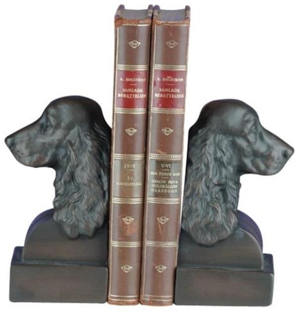 Charming Cocker Spaniel Lodge Style Dog Head Bookends: Charming Cocker Spaniel Lodge Style Dog Head Bookends This item is made at time of order. Please allow 42 to 70 days for production. Enhance your home decor with these elegant lodge-style dog head boo