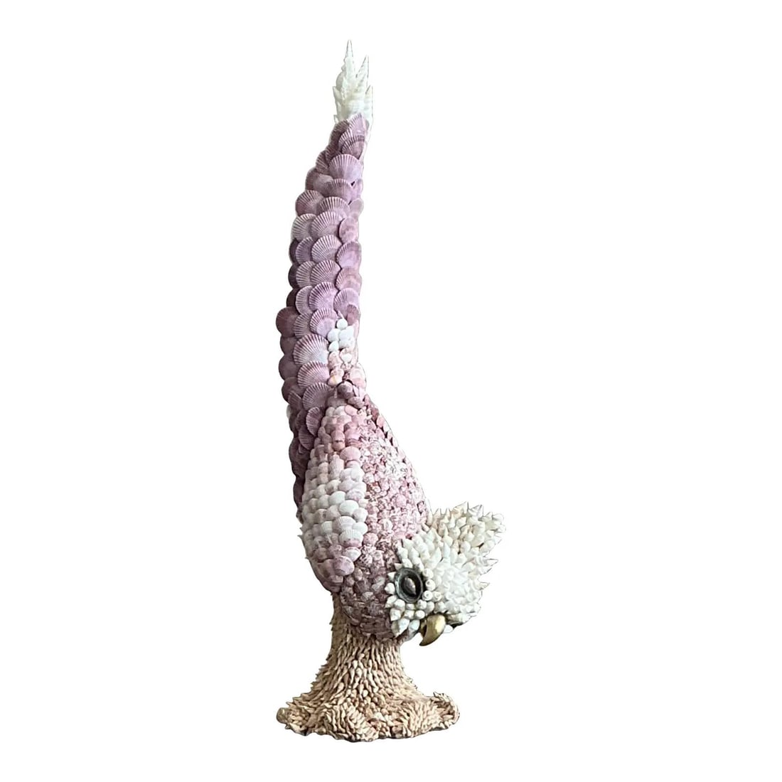 Vintage Shell-Encrusted Cockatoo Sculpture 41.5 inches Tall (1 of 10)