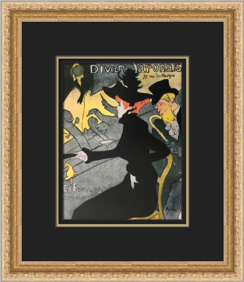 Henri de Toulouse-Lautrec Divian Japonais Custom Framed Print 1991 Impressionism Art: Henri de Toulouse-Lautrec Divian Japonais Custom Framed Print 1991 Impressionism Art This stunning custom framed print features the iconic work "Divian Japonais" by the renowned artist Henri de Toulou