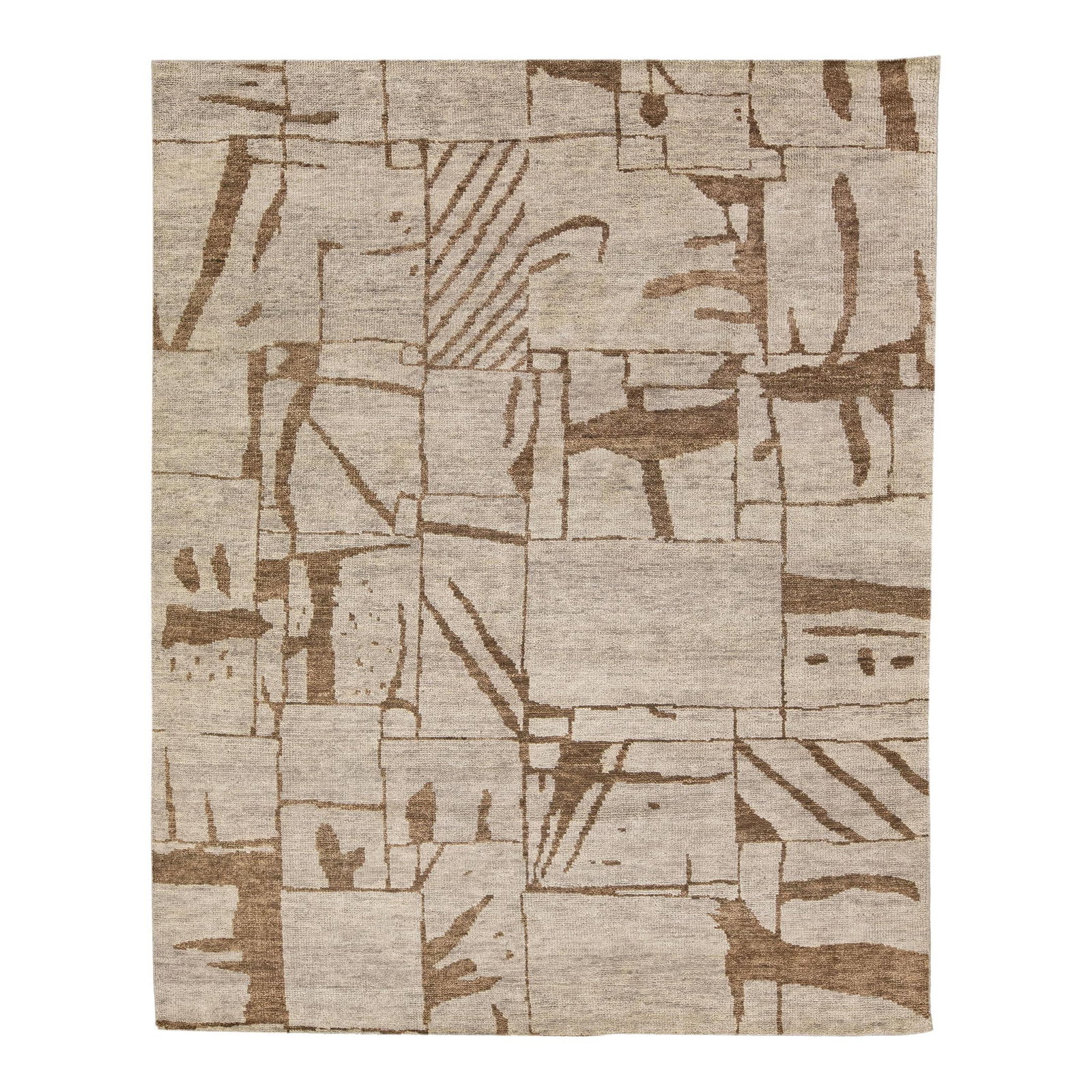 Thom Filicia Handmade Wool Rug 7'9 x 9'9 Tan and Brown: Thom Filicia Handmade Wool Rug 7'9 x 9'9 Tan and Brown Enhance your living space with this stunning Contemporary Texture Handmade Designed Tan Wool Rug from the Thom Filicia Home Collection. This exqu