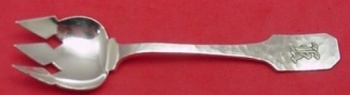 Shreve Sterling Silver Ice Cream Fork Norman Hammered Diamond Cut Out Applied K: Shreve Sterling Silver Ice Cream Fork Norman Hammered Diamond Cut Out Applied K This exquisite ice cream fork is crafted from sterling silver and features the elegant Norman Hammered pattern by Shreve