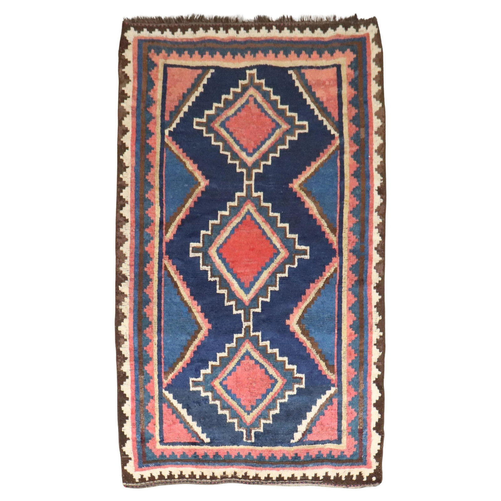 Antique Persian Gabbeh Rug 56 x 88 Hand-Knotted Tribal Design: Antique Persian Gabbeh Rug 56 x 88 Hand-Knotted Tribal Design Discover the beauty of this exquisite Antique Geometric Persian Gabbeh Rug, a stunning example of tribal artistry. Hand-knotted from high-