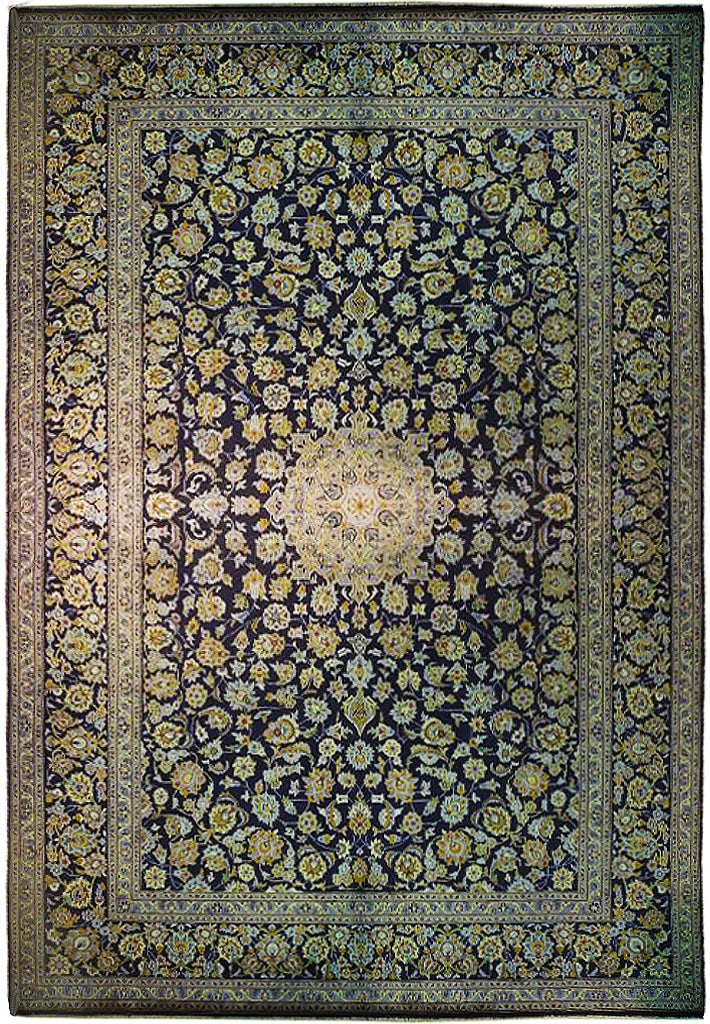 10' x 13' Navy Blue Semi-Antique Persian Isfahan Rug Handcrafted: 10' x 13' Navy Blue Semi-Antique Persian Isfahan Rug Handcrafted Free continental US Shipping Enhance your living space with this stunning 10' x 13' Navy Blue Semi-Antique Persian Isfahan Rug, handcra
