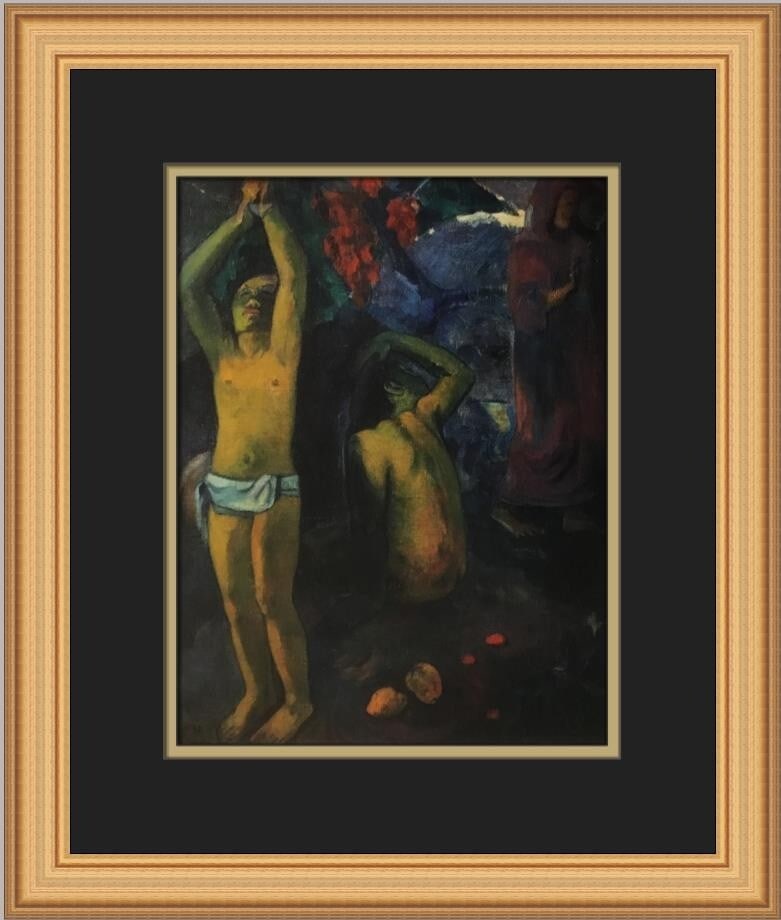 Paul Gauguin Tahitian Man Custom Framed Print 1982 Impressionism Art: Paul Gauguin Tahitian Man Custom Framed Print 1982 Impressionism Art Celebrate the beauty of Impressionism with this custom framed print titled 'Tahitian Man with His Arms Raised' by Paul Gauguin. Thi