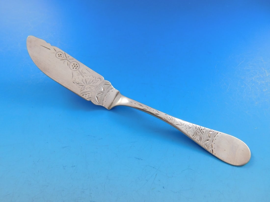Towle Brite-Cut Sterling Silver 7" Master Butter Knife Vintage: Towle Brite-Cut Sterling Silver 7" Master Butter Knife Vintage This vintage 7" master butter knife, crafted by Towle, showcases the exquisite Brite-Cut pattern. Made entirely of sterling silver, this