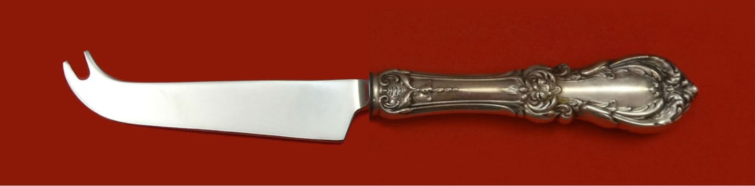Reed and Barton Burgundy Sterling Silver Cheese Knife 8.25 inch Custom: Reed and Barton Burgundy Sterling Silver Cheese Knife 8.25 inch Custom This exquisite cheese knife from Reed and Barton is crafted from sterling silver in the elegant Burgundy pattern. Featuring a hol