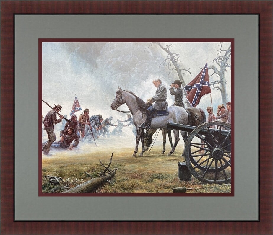 Mort Kunstler Civil War Print It's All My Fault Framed Artwork: Mort Kunstler Civil War Print It's All My Fault Framed Artwork This stunning print by artist Mort Kunstler titled "It's All My Fault" captures a poignant moment from the Civil War era, reflecting his