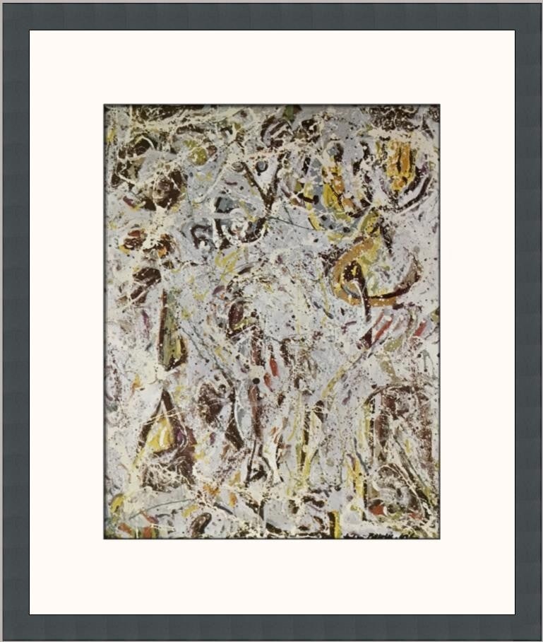 Jackson Pollock Galaxy 1972 Custom Framed Lithograph Print: Jackson Pollock Galaxy 1972 Custom Framed Lithograph Print Presenting the exquisite 'Galaxy' print by renowned artist Jackson Pollock, a captivating piece that reflects the Impressionism style. This c