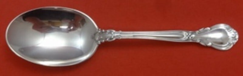 Gorham Chantilly Sterling Silver 9" Vegetable Serving Spoon: Gorham Chantilly Sterling Silver 9" Vegetable Serving Spoon Discover the elegance of the Chantilly pattern by Gorham with this exquisite sterling silver vegetable serving spoon. Measuring 9 inches, th