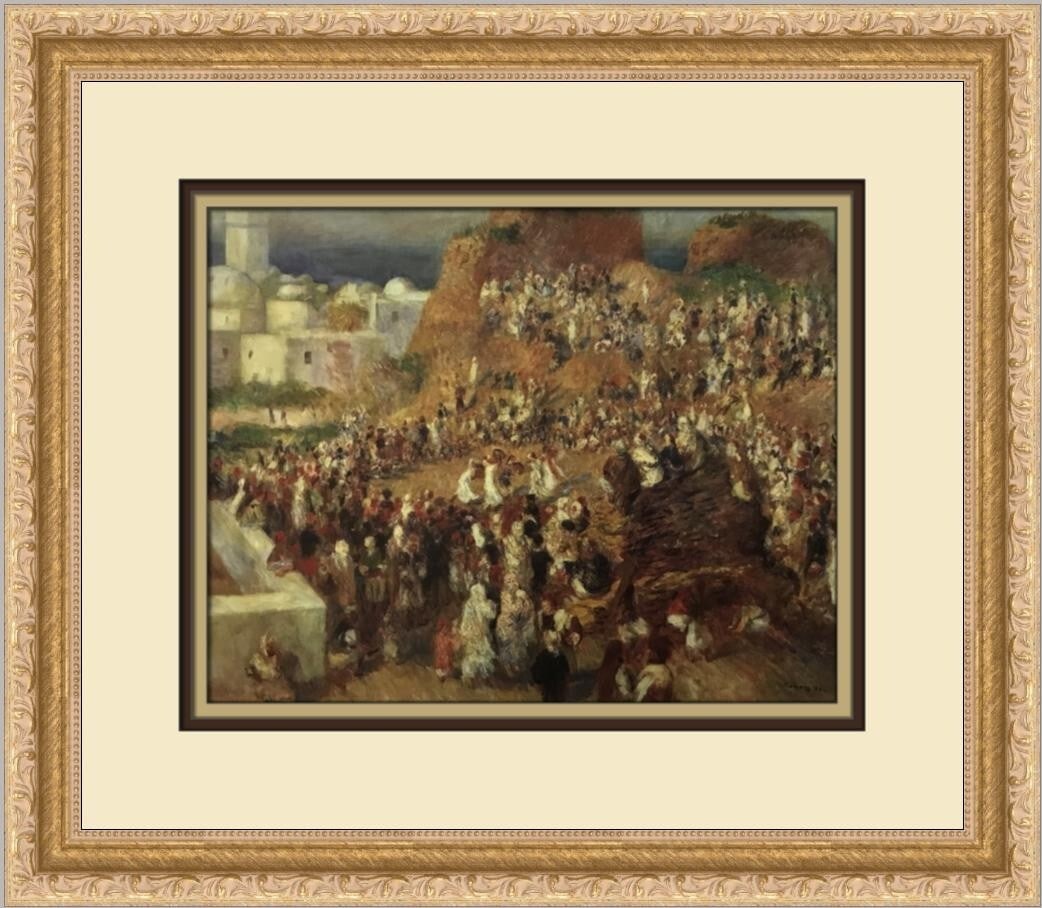 Pierre-Auguste Renoir Arab Festival Custom Framed Print 16x14: Pierre-Auguste Renoir Arab Festival Custom Framed Print 16x14 This stunning custom framed print titled "Arab Festival" by the renowned artist Pierre-Auguste Renoir captures the essence of Impressionis