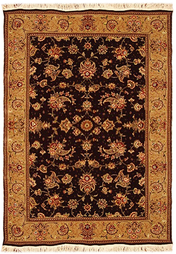 4 x 6 Handmade Tabriz Wool Silk Rug Burgundy Gold Brown: 4 x 6 Handmade Tabriz Wool Silk Rug Burgundy Gold Brown Free continental US Shipping Enhance your living space with this exquisite 4 x 6 Fine Handmade Rug. Crafted in China by skilled artisans, this r
