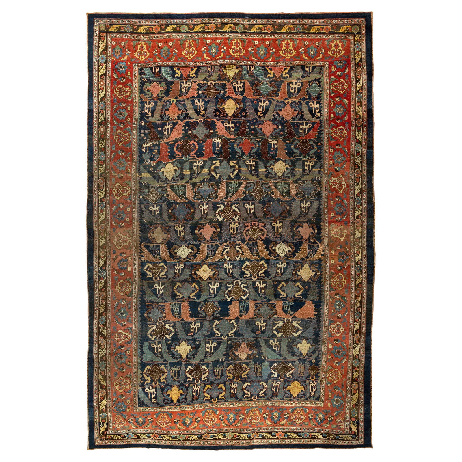 Oversized Late 19th Century Persian Bidjar Wool Carpet 12' x 18'2'': Oversized Late 19th Century Persian Bidjar Wool Carpet 12' x 18'2'' Discover the exquisite beauty of this oversize Antique Persian Bidjar Carpet, a stunning addition to any space. This remarkable piec