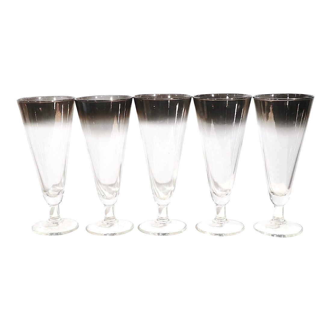 Dorothy Thorpe Inspired Set of 5 Silver Fade Pilsner Glasses (1 of 8)