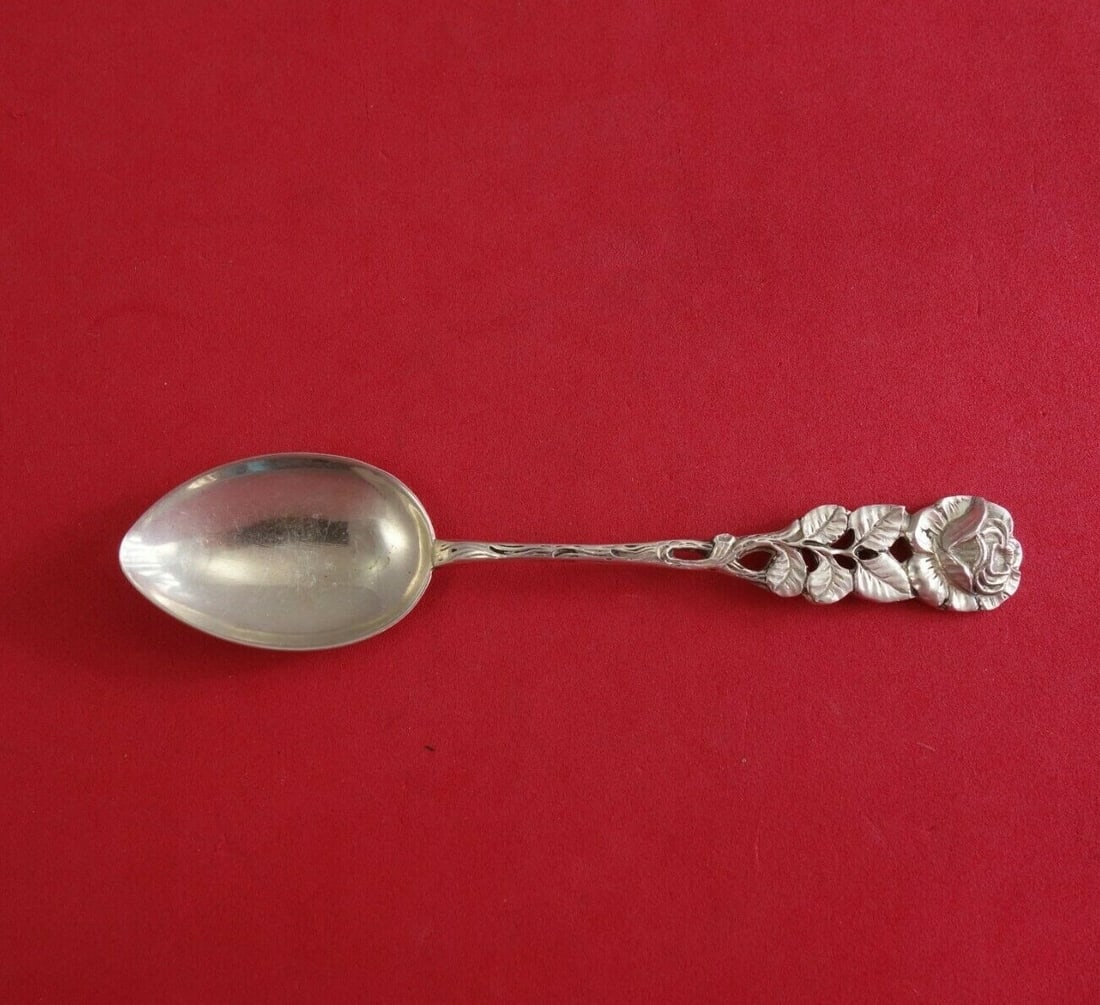 Hildesheimer Rose Silver 4 O'Clock Spoon .800-.835 4 3/4": Hildesheimer Rose Silver 4 O'Clock Spoon .800-.835 4 3/4" This exquisite Hildesheimer Rose spoon features a beautiful design in the renowned Hildesheimer Rose pattern. Crafted from a high-quality silv