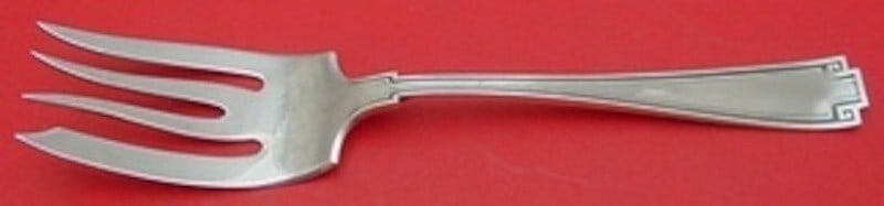 Gorham Etruscan Sterling Silver Cold Meat Fork 7 1/8 inch Serving: Gorham Etruscan Sterling Silver Cold Meat Fork 7 1/8 inch Serving This exquisite Etruscan pattern cold meat fork by Gorham is a beautiful addition to any table setting. Crafted from high-quality sterl