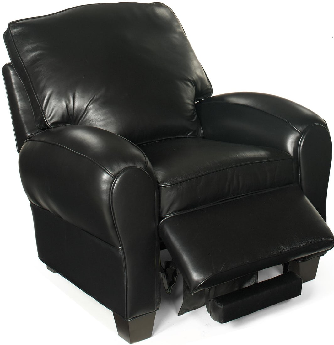 Hand-Crafted Ebony Recliner American Classical Style: Hand-Crafted Ebony Recliner American Classical Style Experience luxury and comfort with this Hand-Crafted Traditional Ebony Recliner, meticulously made to order in the USA. This elegant chair features