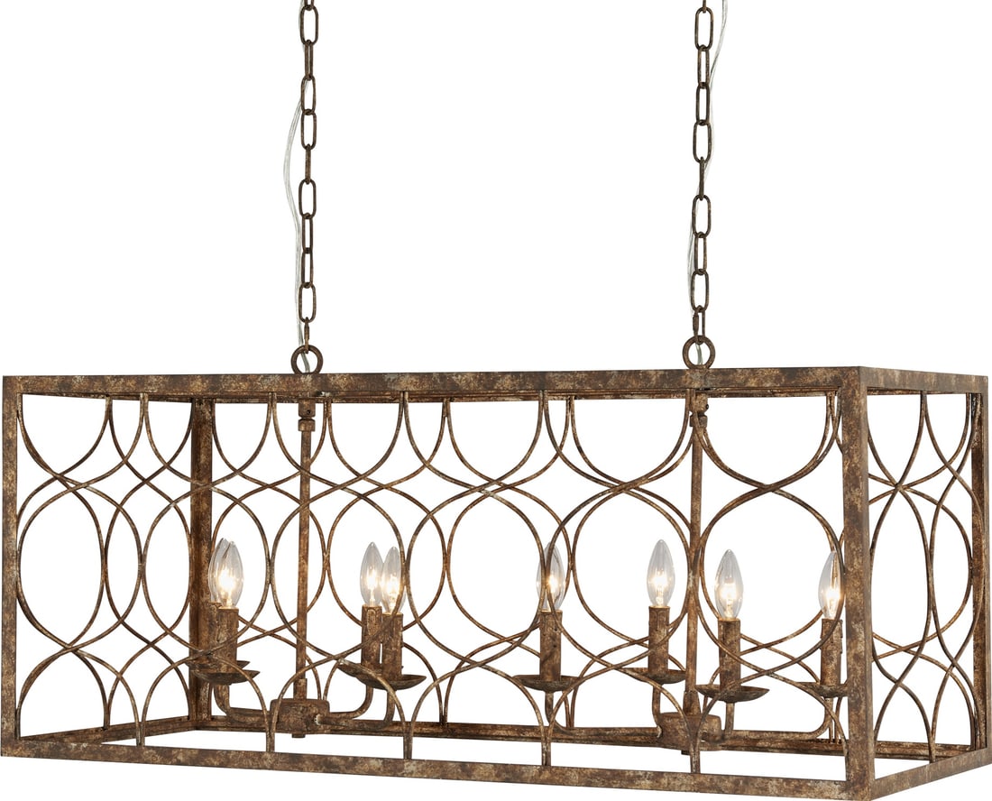Terracotta Rustic 8-Light Bowl Chandelier UL-Listed (1 of 1)